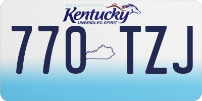KY license plate 770TZJ