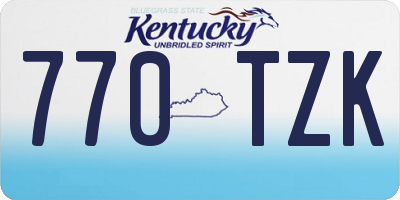 KY license plate 770TZK