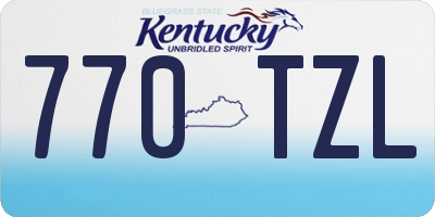 KY license plate 770TZL