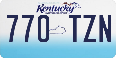 KY license plate 770TZN