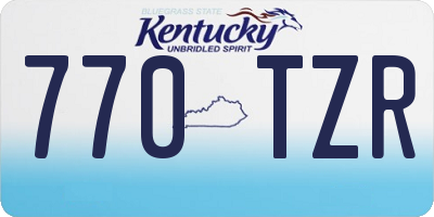 KY license plate 770TZR
