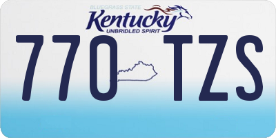 KY license plate 770TZS