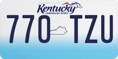 KY license plate 770TZU
