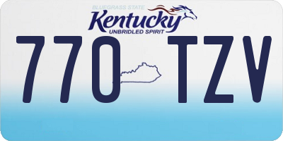KY license plate 770TZV