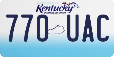 KY license plate 770UAC