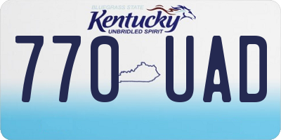 KY license plate 770UAD
