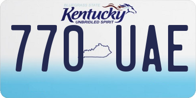 KY license plate 770UAE