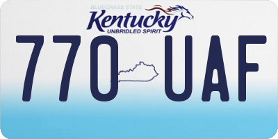KY license plate 770UAF