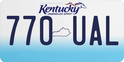 KY license plate 770UAL