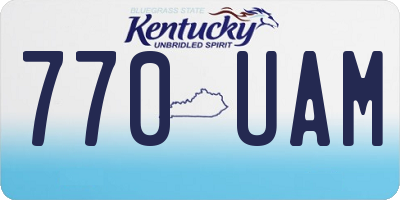 KY license plate 770UAM
