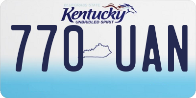 KY license plate 770UAN
