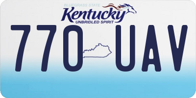 KY license plate 770UAV