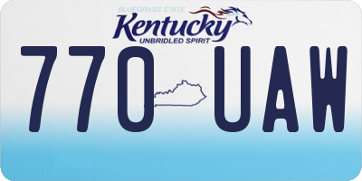 KY license plate 770UAW
