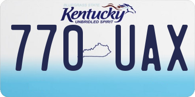 KY license plate 770UAX