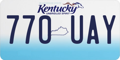 KY license plate 770UAY