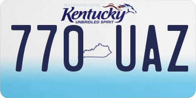 KY license plate 770UAZ