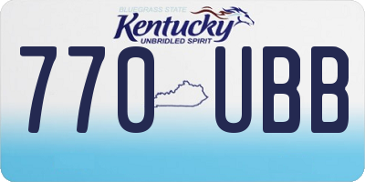 KY license plate 770UBB