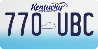 KY license plate 770UBC