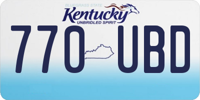 KY license plate 770UBD