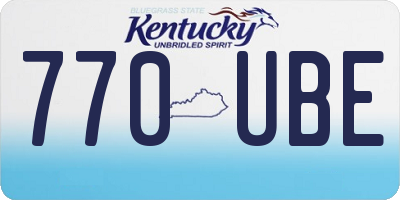 KY license plate 770UBE