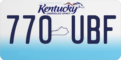 KY license plate 770UBF