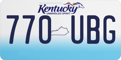 KY license plate 770UBG