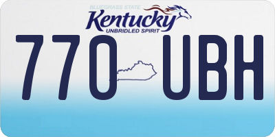 KY license plate 770UBH