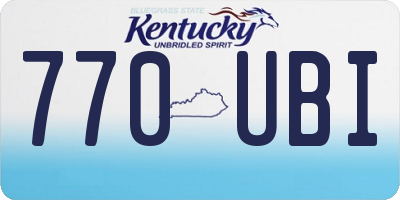 KY license plate 770UBI