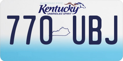 KY license plate 770UBJ