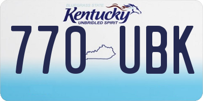 KY license plate 770UBK