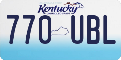 KY license plate 770UBL