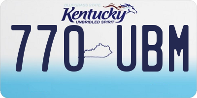 KY license plate 770UBM