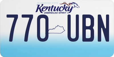 KY license plate 770UBN
