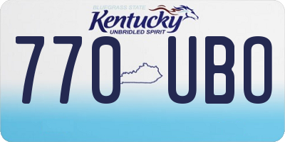 KY license plate 770UBO