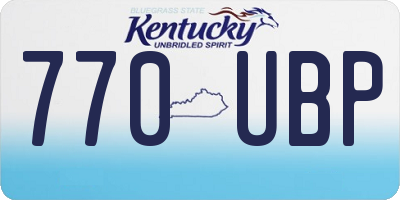 KY license plate 770UBP