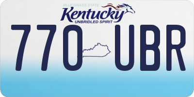 KY license plate 770UBR