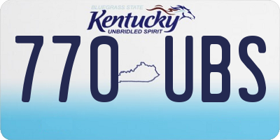 KY license plate 770UBS