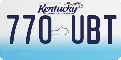 KY license plate 770UBT
