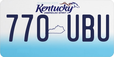 KY license plate 770UBU
