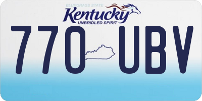 KY license plate 770UBV
