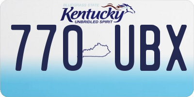 KY license plate 770UBX