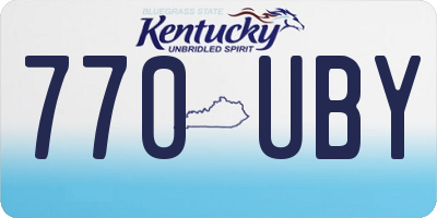 KY license plate 770UBY