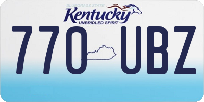 KY license plate 770UBZ