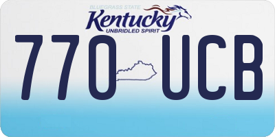 KY license plate 770UCB