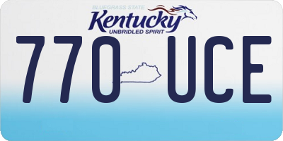 KY license plate 770UCE