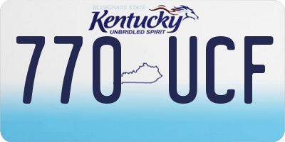 KY license plate 770UCF