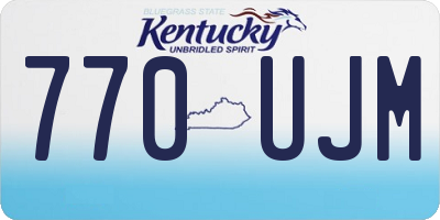 KY license plate 770UJM
