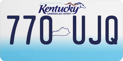 KY license plate 770UJQ