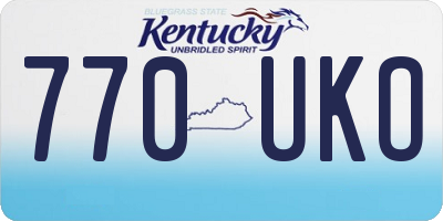 KY license plate 770UKO