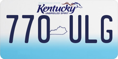 KY license plate 770ULG